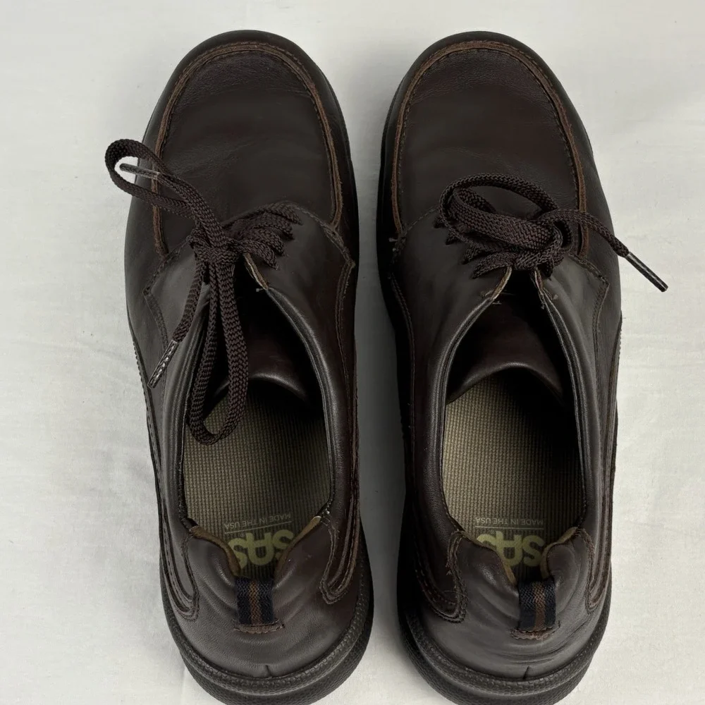 SAS Move On Brown Stability Comfort Walking Work Shoes Men's 10.5M USA Made EUC